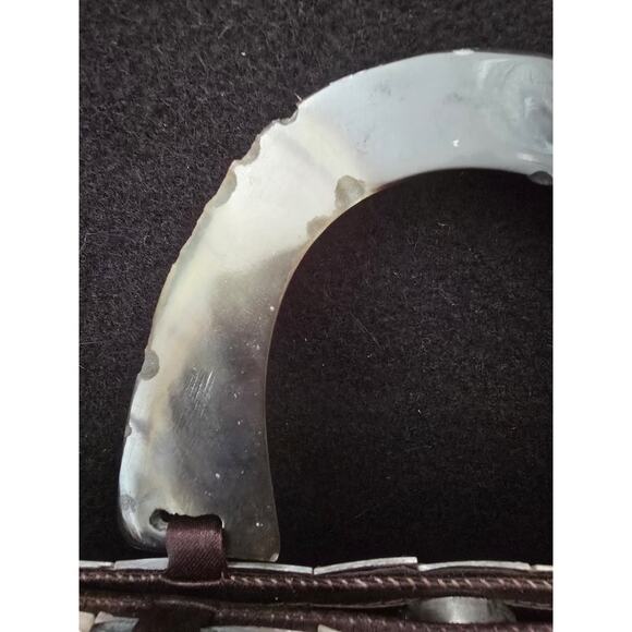 Craft Link Mother Of Pearl Tortoise Shell Handles Evening Bag 5.5" X 8.5" - Picture 4 of 8